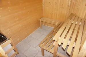 součástí koupelny v podkroví je sauna